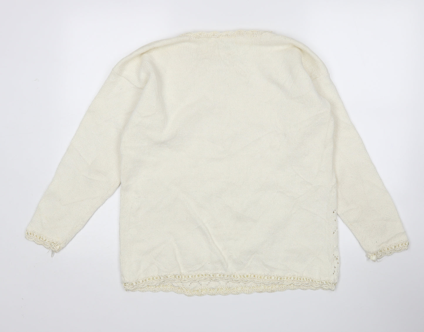 Partners Womens Ivory   Pullover Jumper Size M