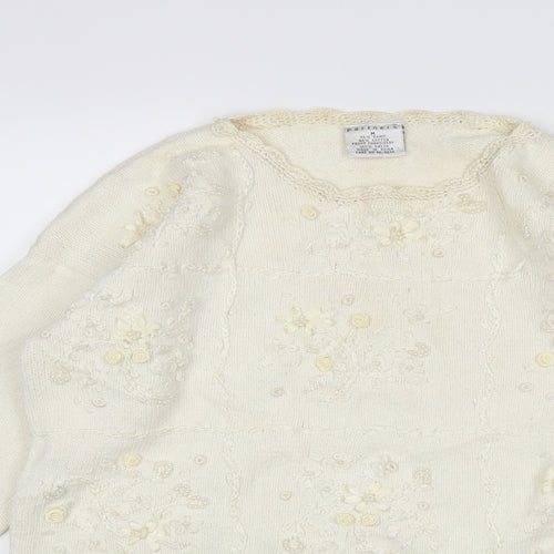 Partners Womens Ivory   Pullover Jumper Size M