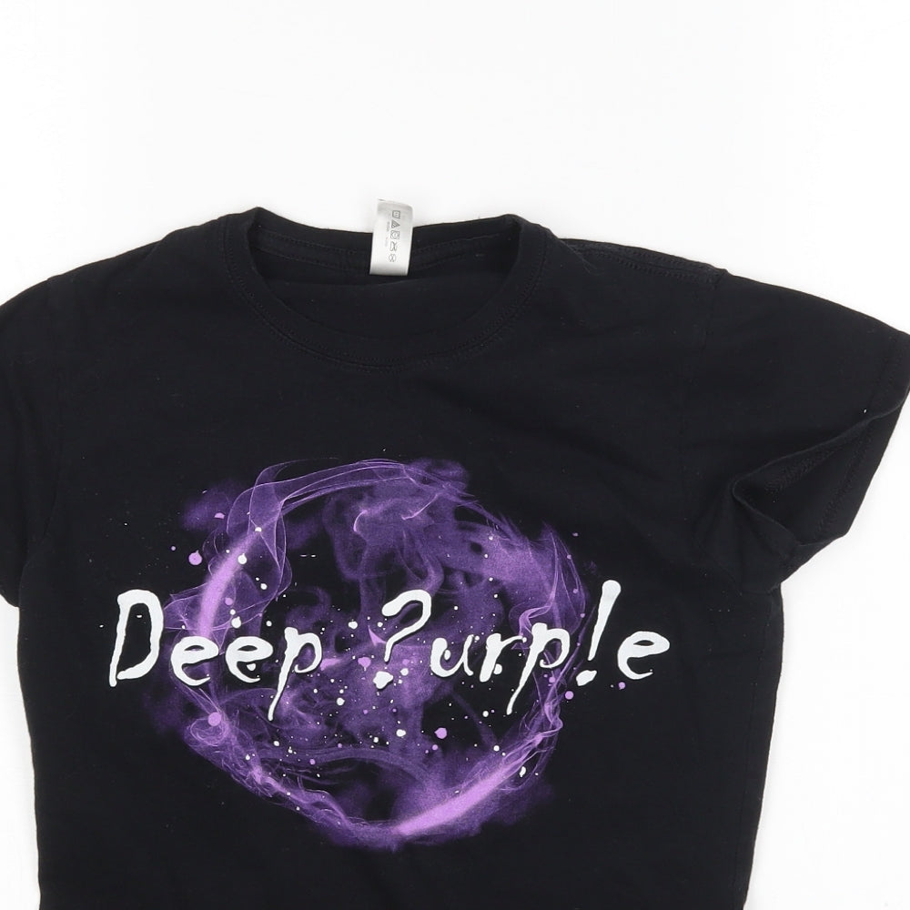 Gildan Womens Black   Basic T-Shirt Size S  - Deep purple