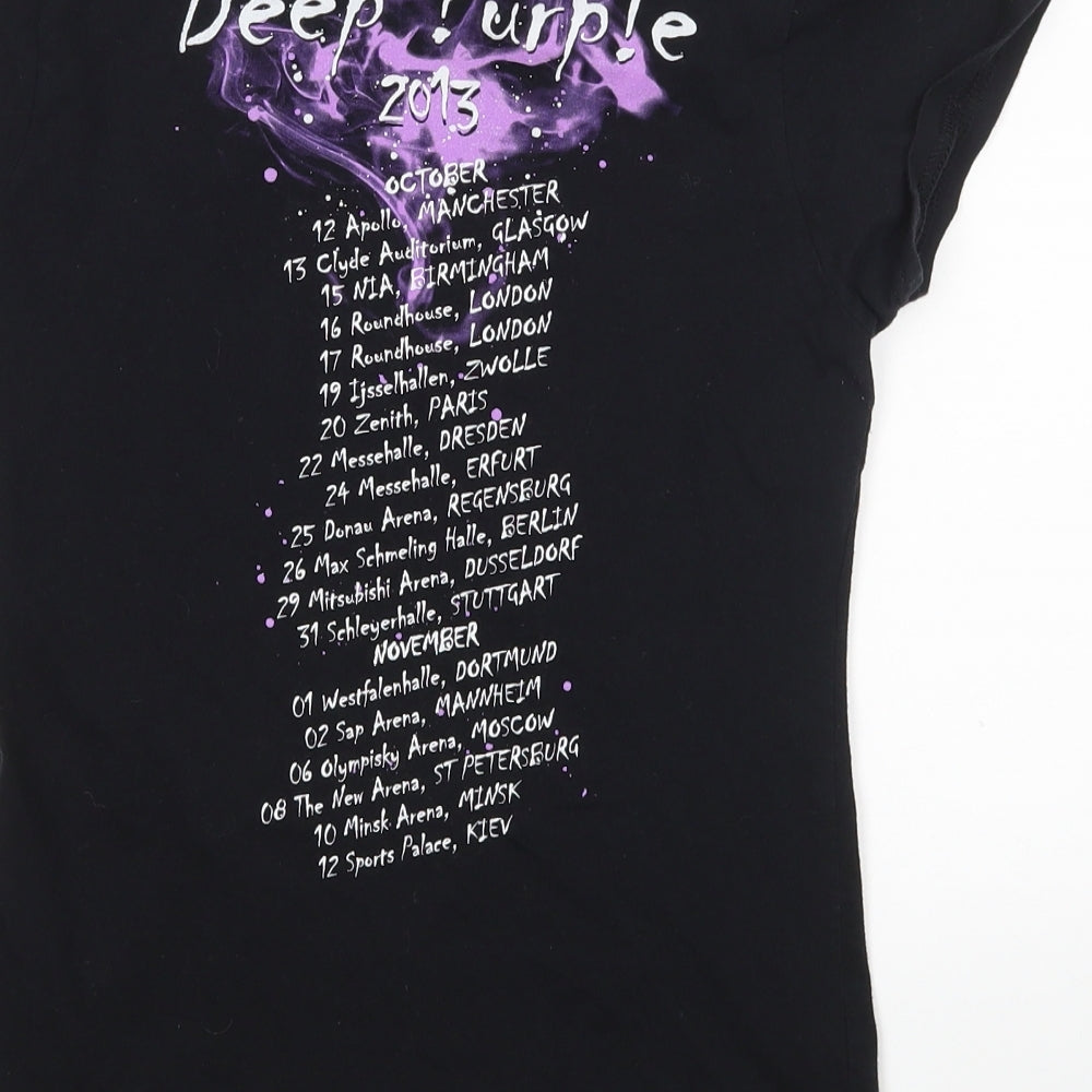 Gildan Womens Black   Basic T-Shirt Size S  - Deep purple