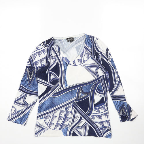Casmia Womens Multicoloured Geometric  Pullover Jumper Size S