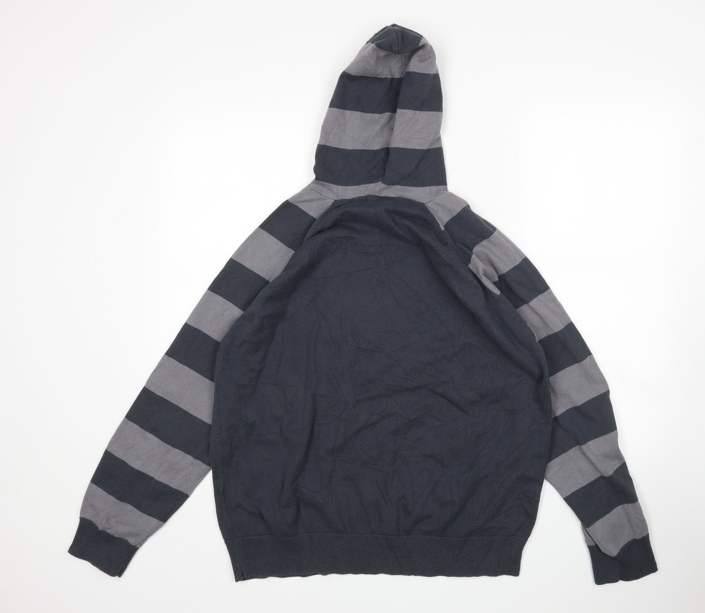 UrbanSpirit Womens Grey Striped  Pullover Hoodie Size L