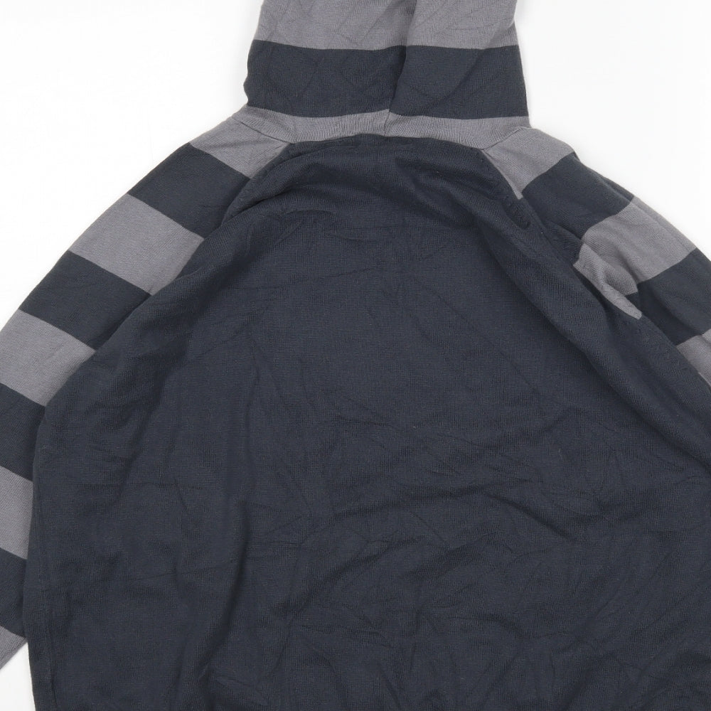 UrbanSpirit Womens Grey Striped  Pullover Hoodie Size L