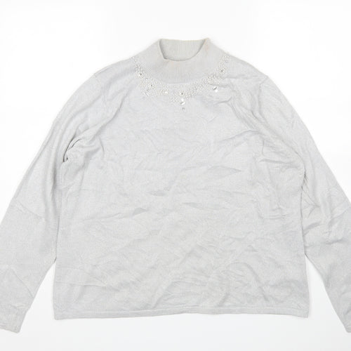 BM Womens Silver   Pullover Jumper Size M