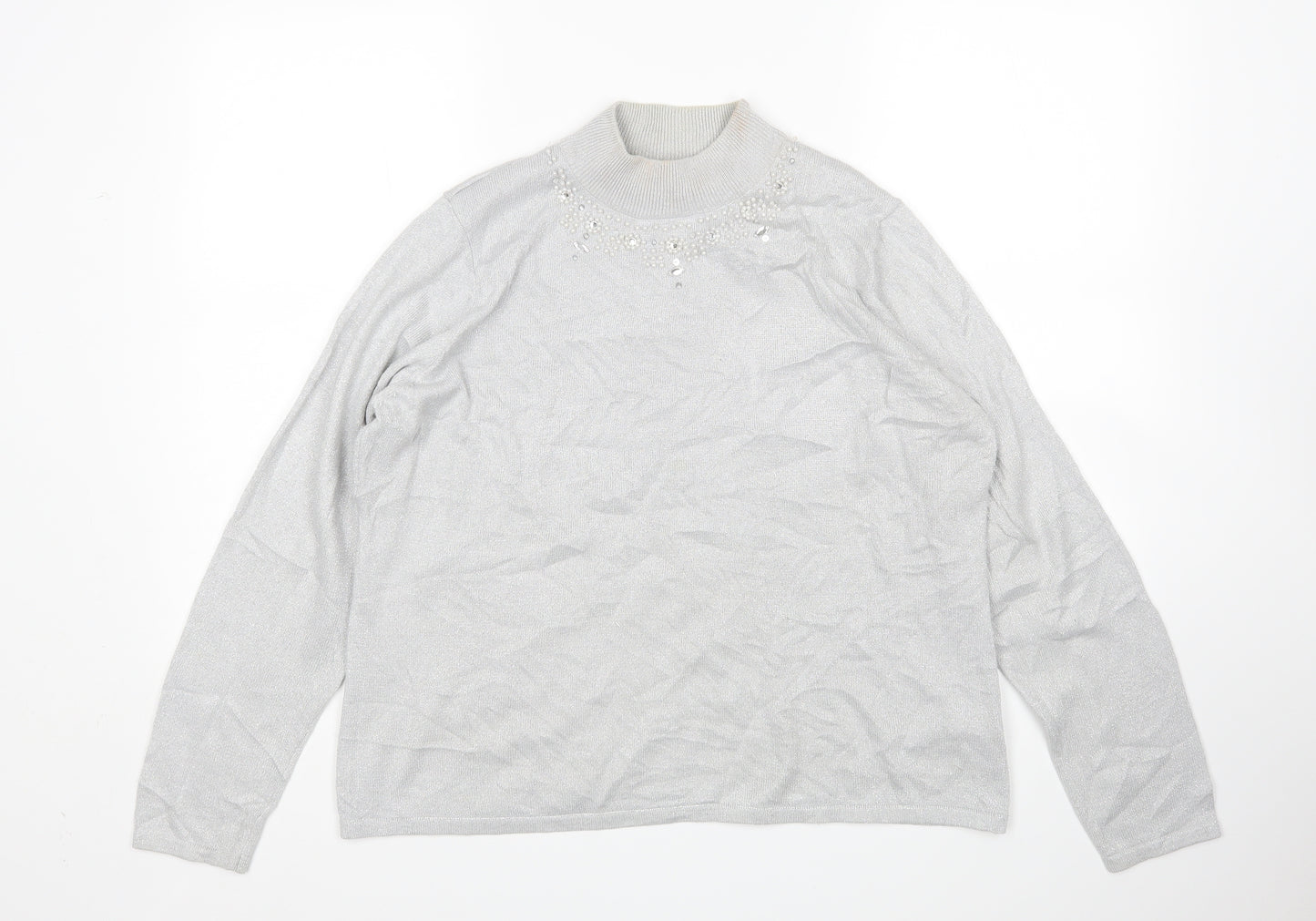 BM Womens Silver   Pullover Jumper Size M