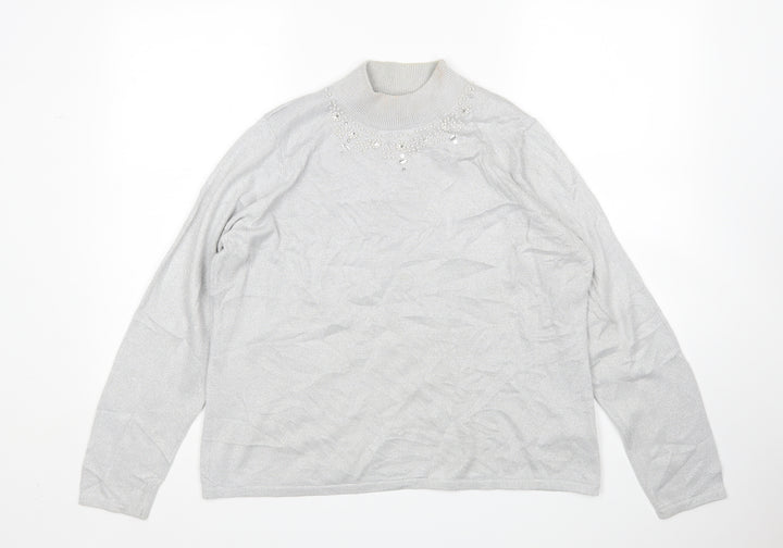 BM Womens Silver   Pullover Jumper Size M