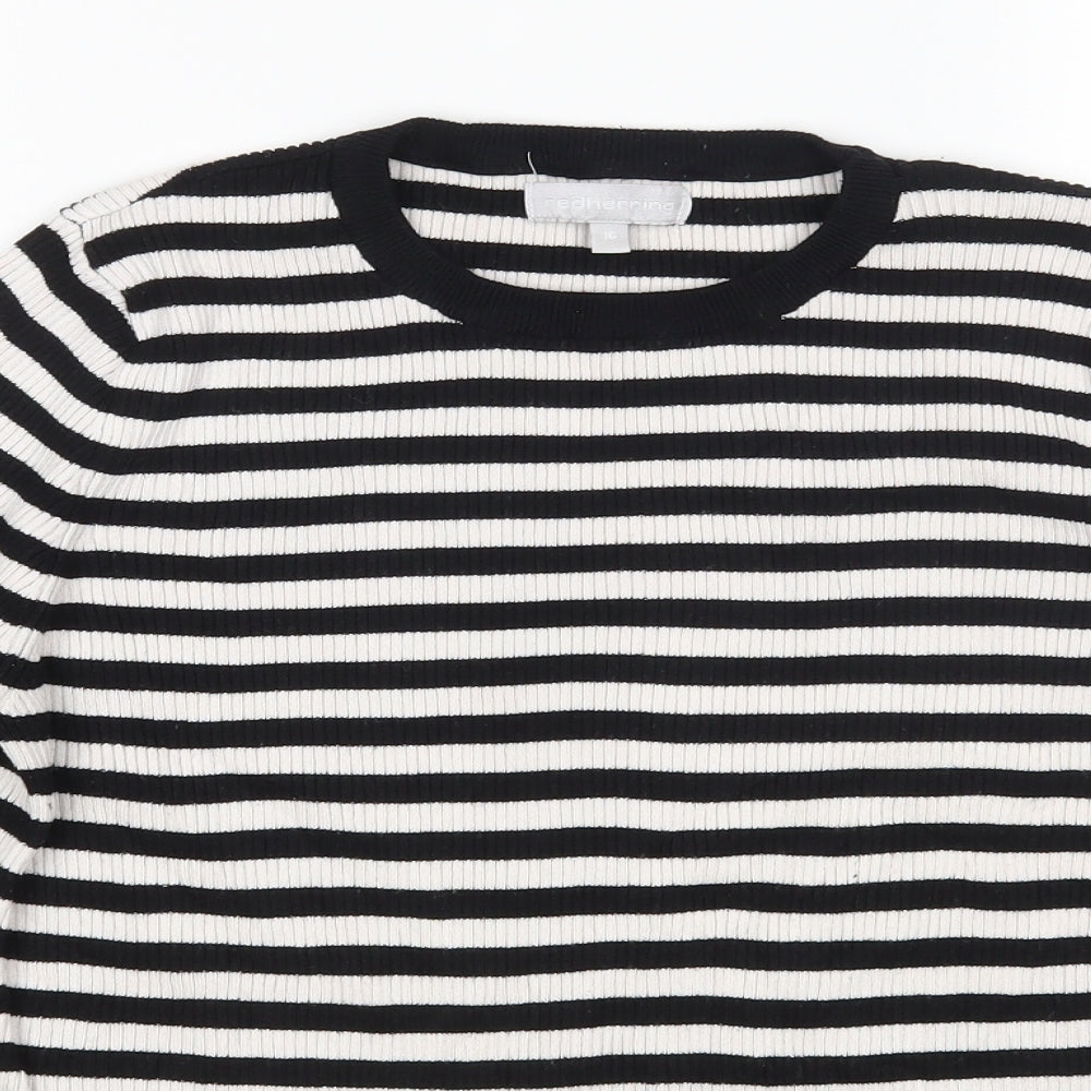 Red Herring  Womens Multicoloured Striped  Pullover Jumper Size 16