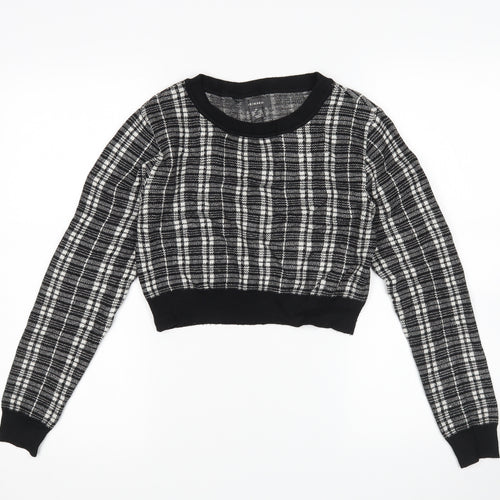 Primark Womens Multicoloured Check  Pullover Jumper Size XS  - Cropped