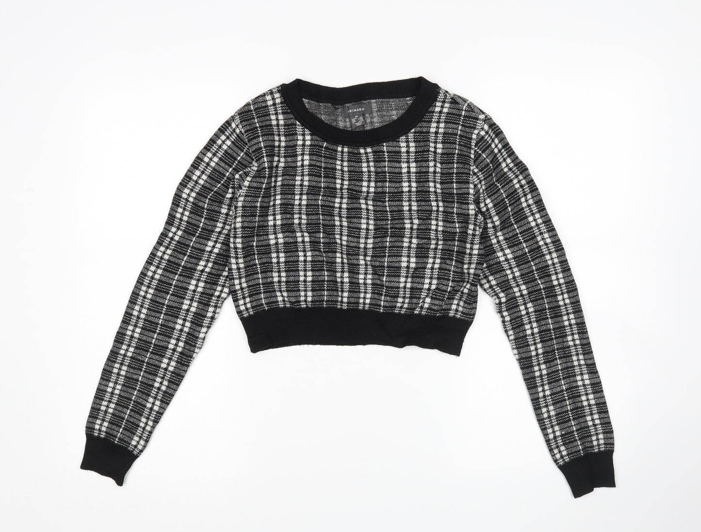 Primark Womens Multicoloured Check  Pullover Jumper Size XS  - Cropped