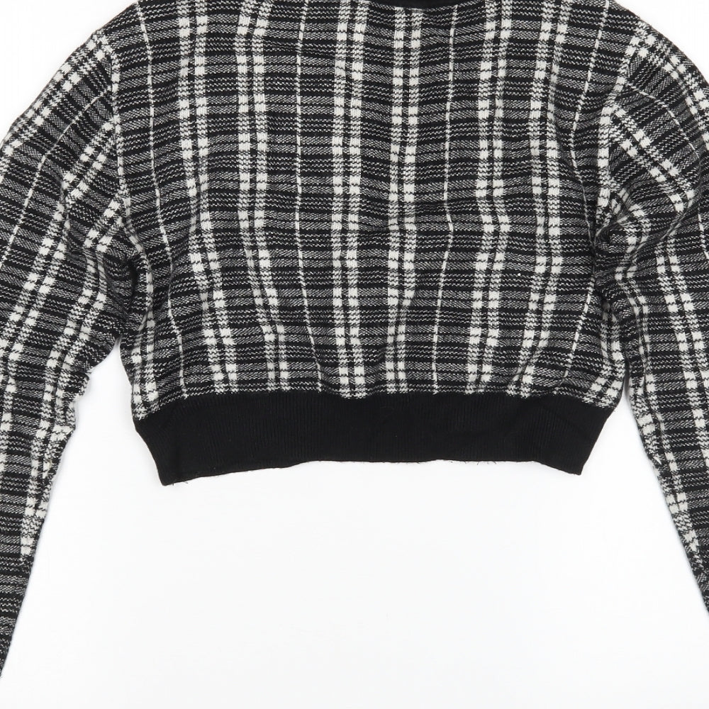 Primark Womens Multicoloured Check  Pullover Jumper Size XS  - Cropped
