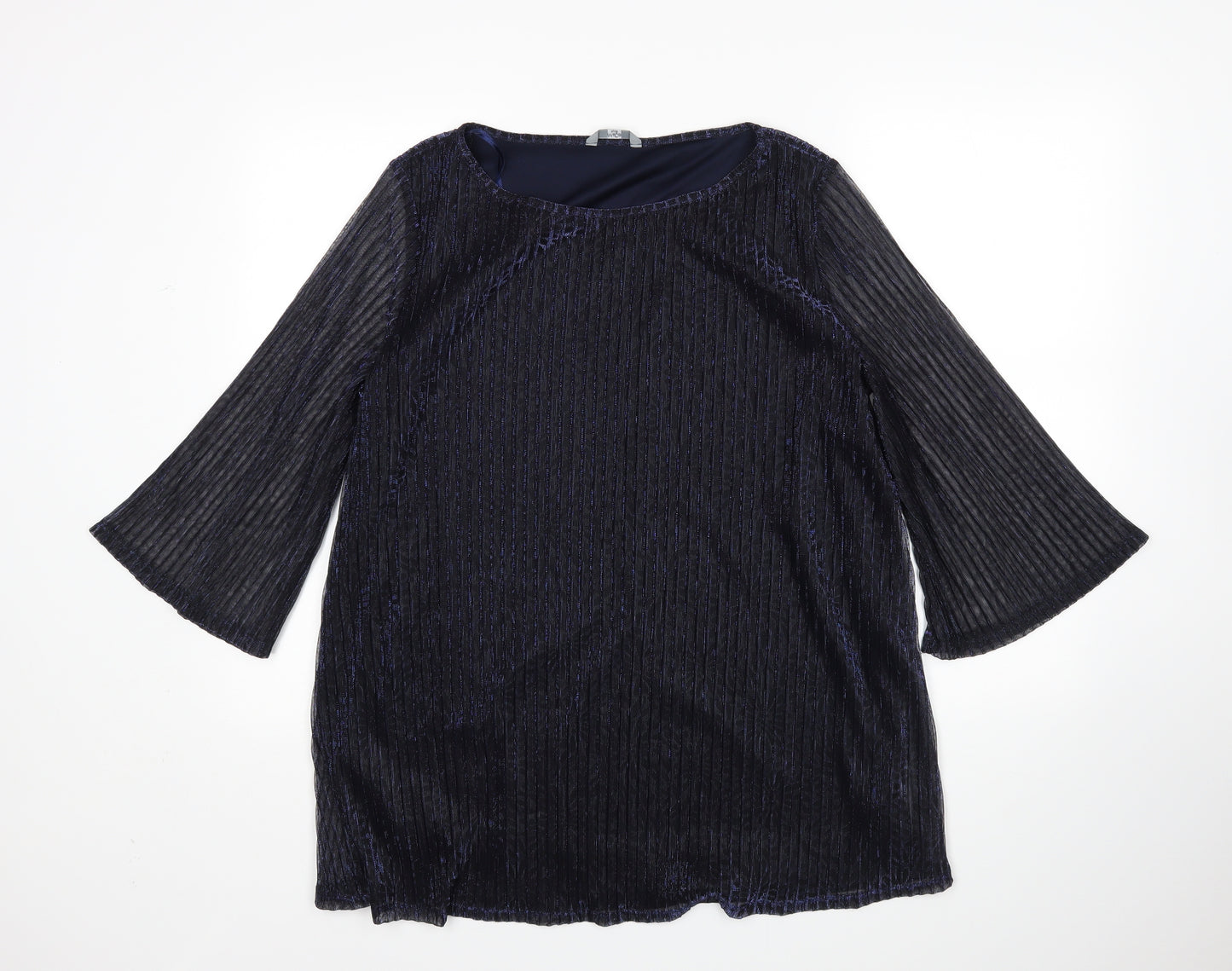 M&Co Womens Blue   Basic Blouse Size 18