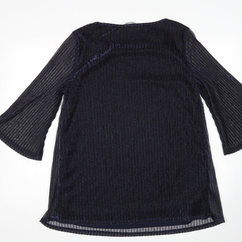 M&Co Womens Blue   Basic Blouse Size 18
