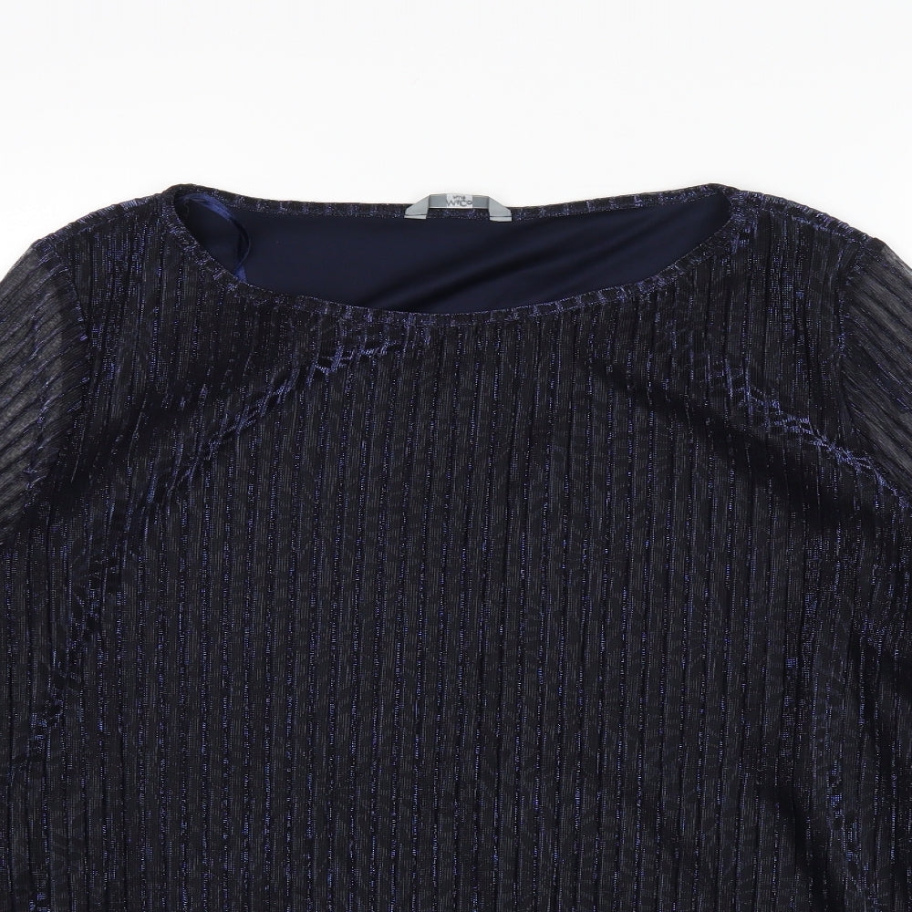 M&Co Womens Blue   Basic Blouse Size 18
