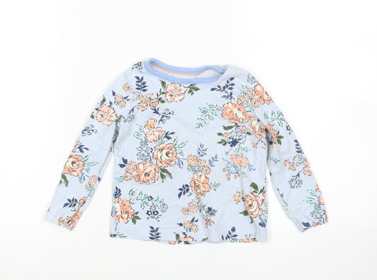Front view of Nutmeg girls’ multicoloured floral basic t-shirt, size 12-18, months