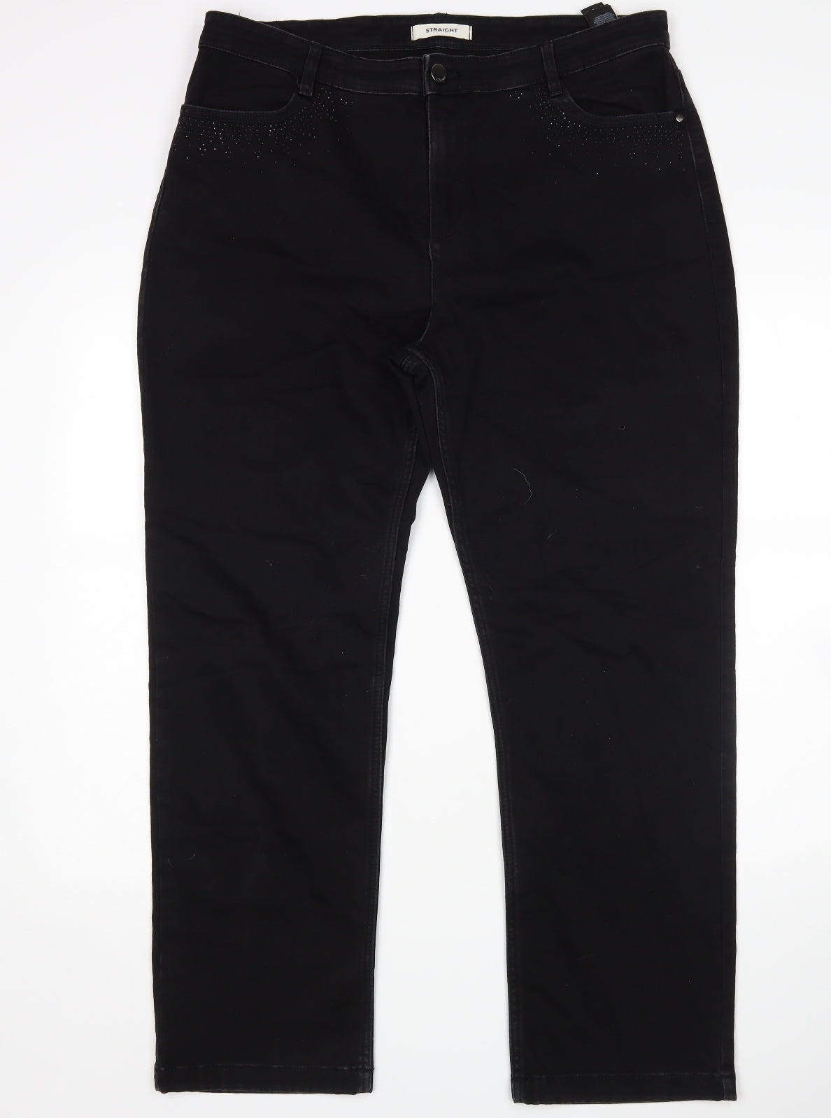 M&S Womens Black   Straight Jeans Size 18 L29 in