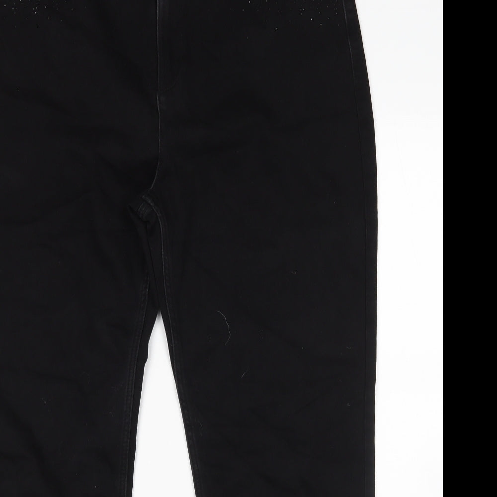 M&S Womens Black   Straight Jeans Size 18 L29 in