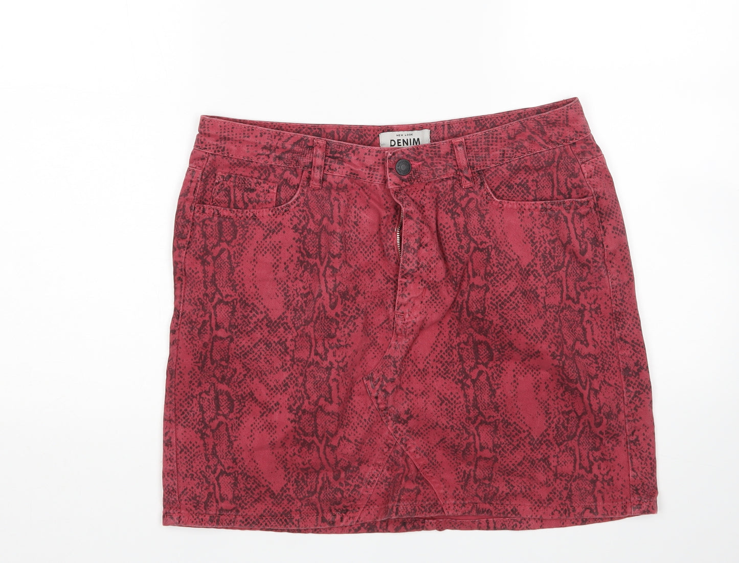 New Look Womens Pink Animal Print  Mini Skirt Size 12
