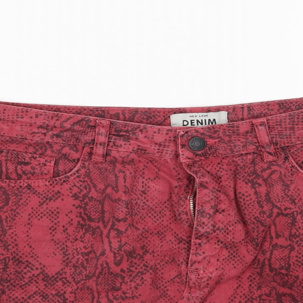 New Look Womens Pink Animal Print  Mini Skirt Size 12