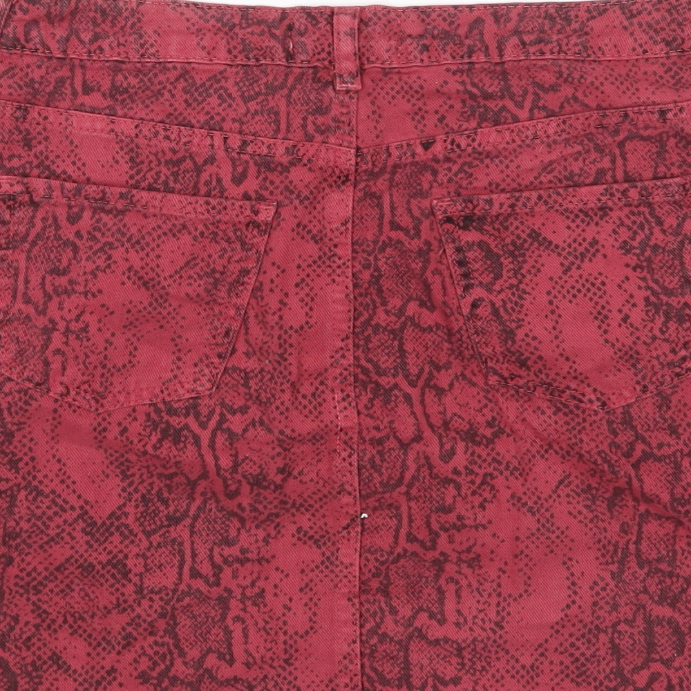 New Look Womens Pink Animal Print  Mini Skirt Size 12