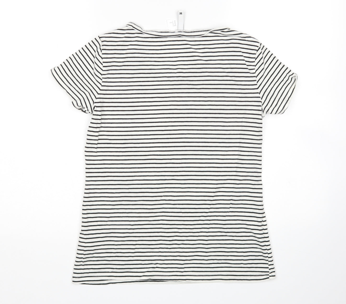 H&M Womens Multicoloured Striped  Basic T-Shirt Size M