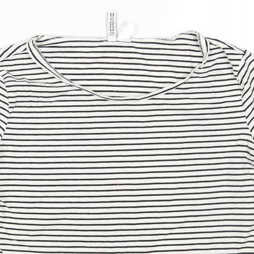 H&M Womens Multicoloured Striped  Basic T-Shirt Size M