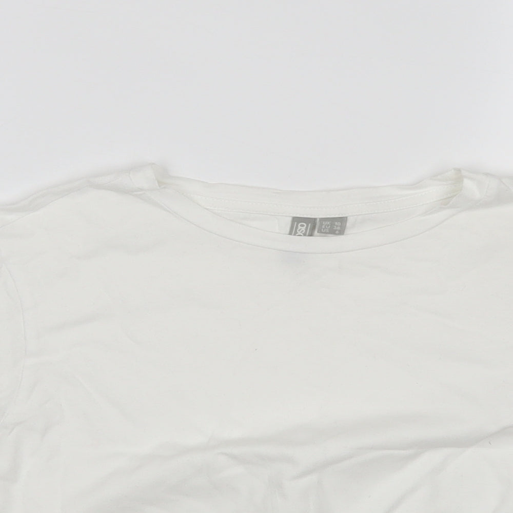 ASOS Womens White   Cropped T-Shirt Size 10