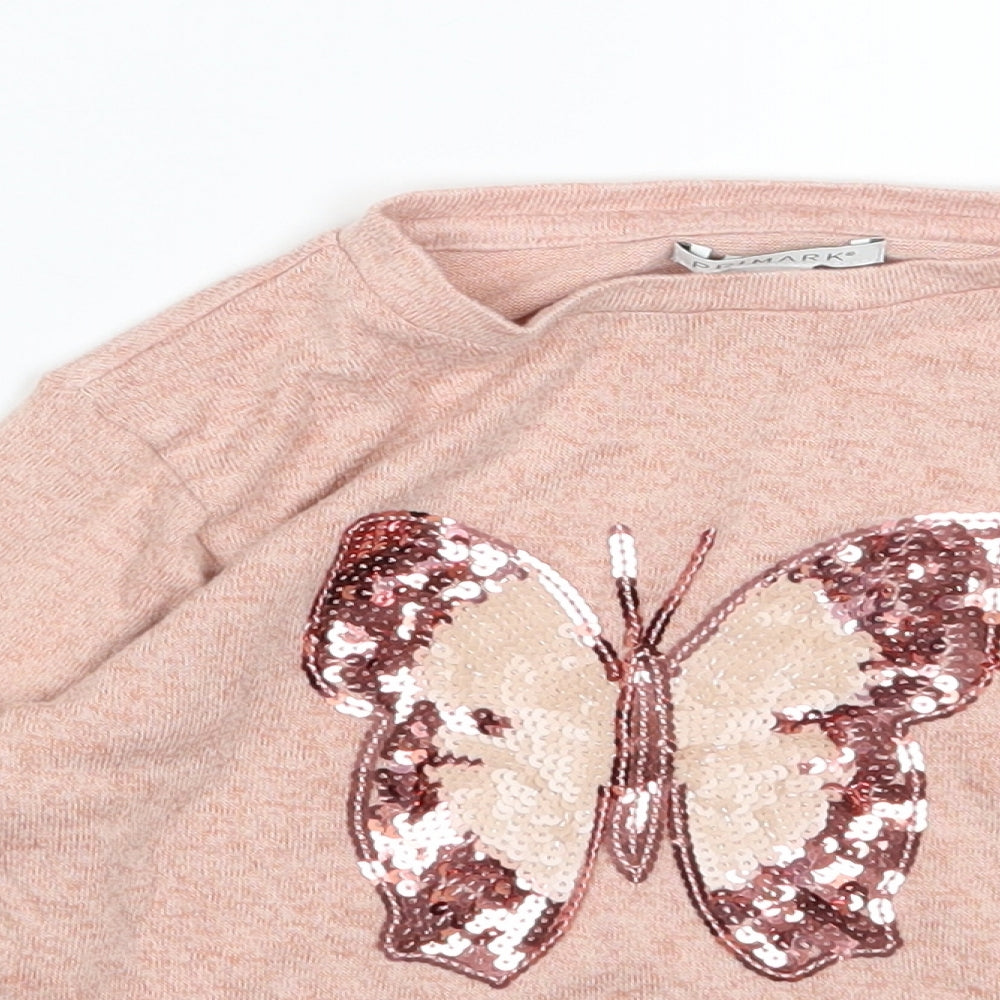 Primark Girls Pink   Pullover Jumper Size 6-7 Years
