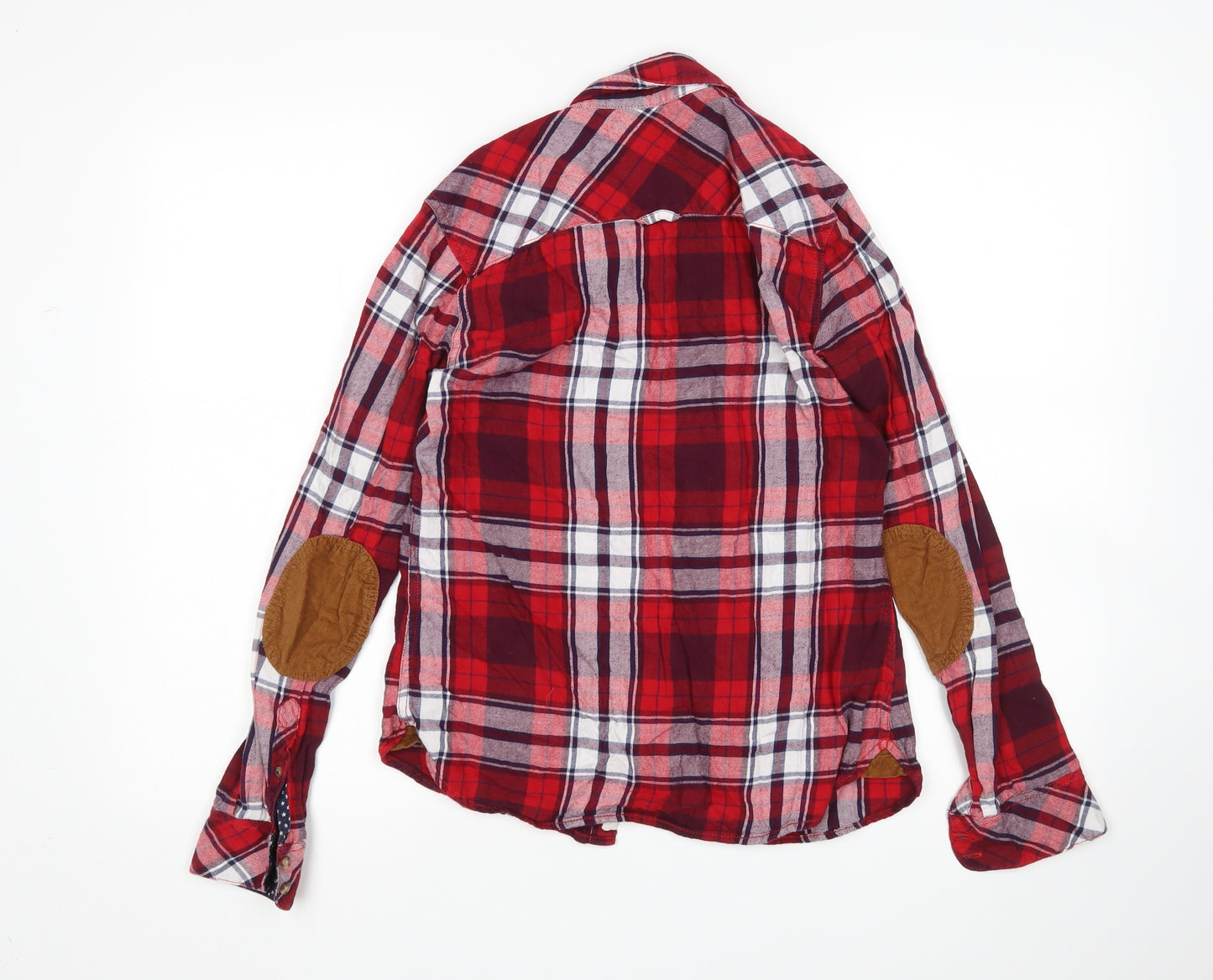 H&M Womens Multicoloured Plaid  Basic Button-Up Size 6