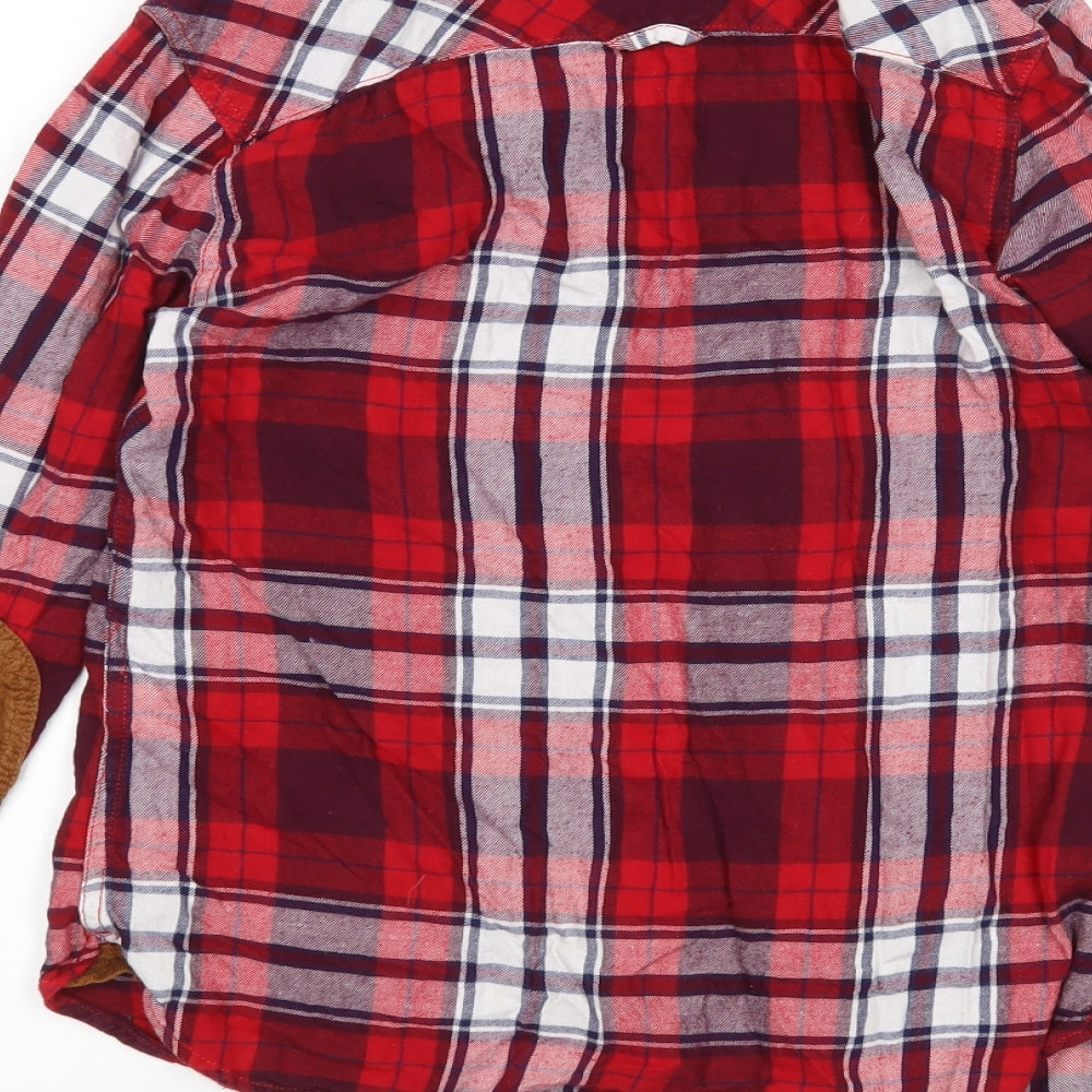 H&M Womens Multicoloured Plaid  Basic Button-Up Size 6