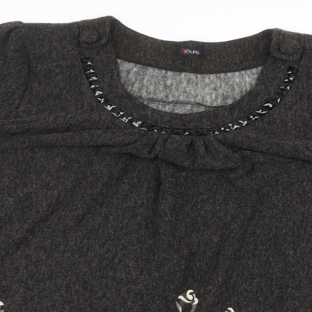 Yours Womens Black   Pullover Jumper Size 30