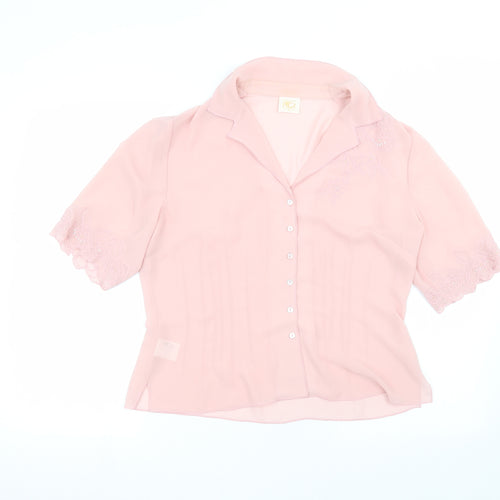 Country Casuals Womens Pink   Basic Button-Up Size 14