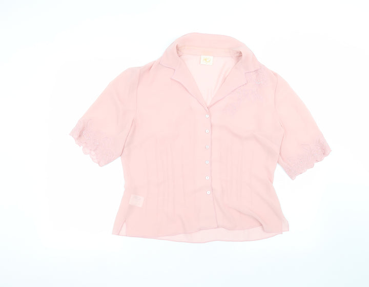 Country Casuals Womens Pink   Basic Button-Up Size 14