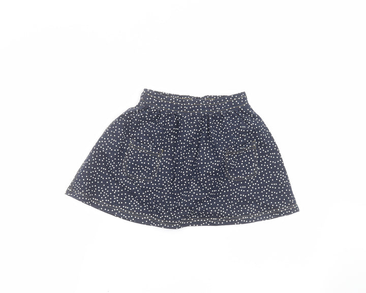 M&Co Girls Blue Polka Dot  A-Line Skirt Size 4-5 Years