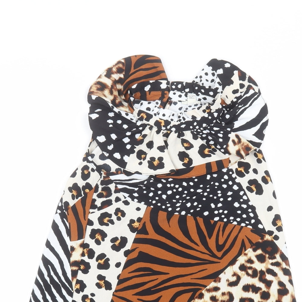 River Island Girls White Animal Print  A-Line  Size 4-5 Years