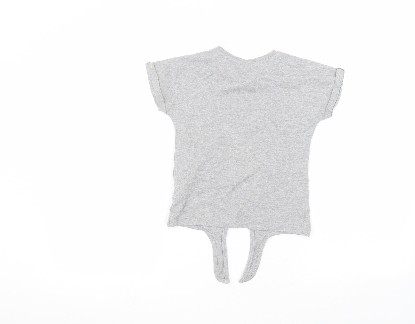 M&Co Girls Grey   Basic T-Shirt Size 8-9 Years  - LOL
