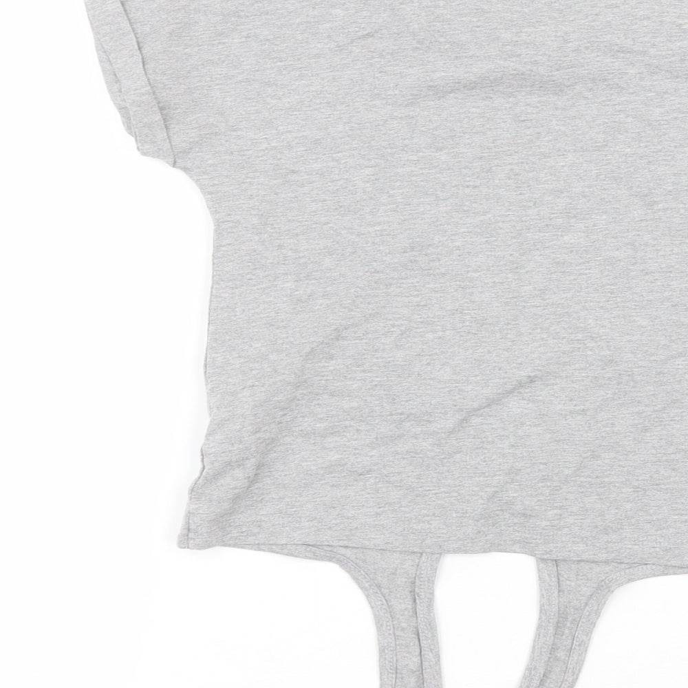 M&Co Girls Grey   Basic T-Shirt Size 8-9 Years  - LOL