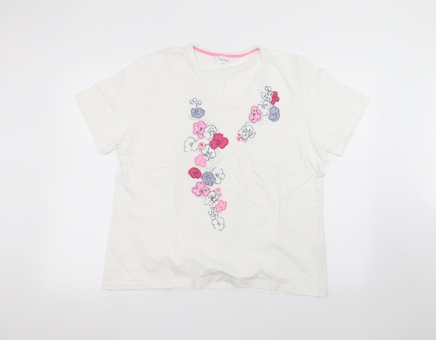 Tulchan Womens White   Basic T-Shirt Size 2XL