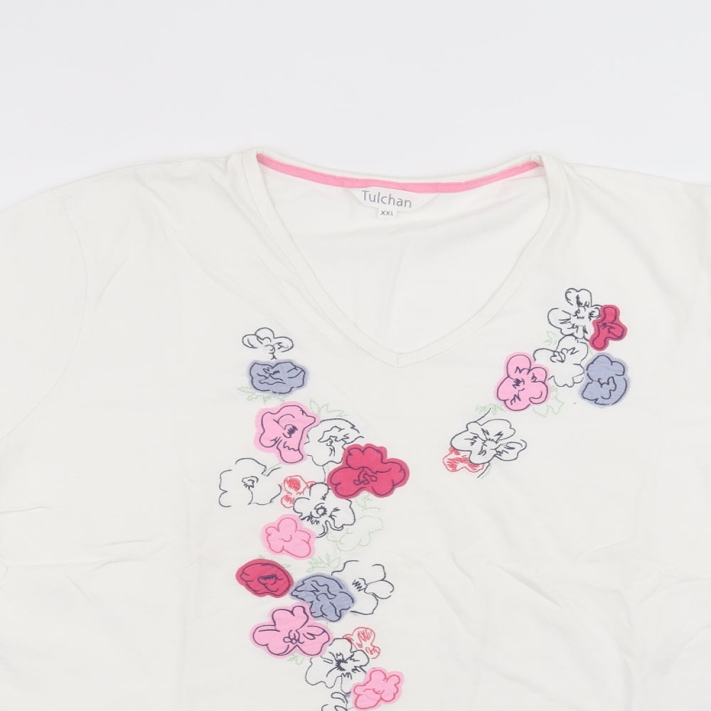 Tulchan Womens White   Basic T-Shirt Size 2XL