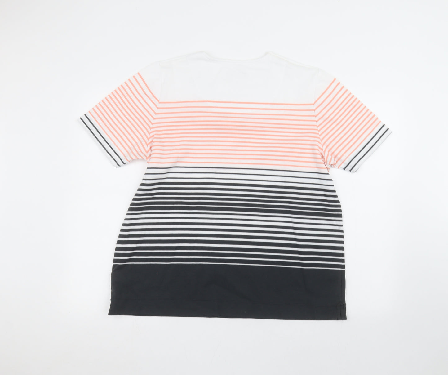 Tigi Womens White Striped  Basic T-Shirt Size 22