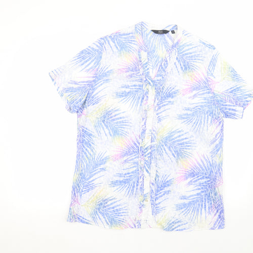 ISLE Womens White Floral  Basic Button-Up Size 16