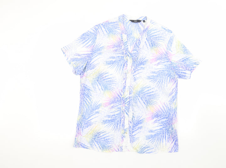 ISLE Womens White Floral  Basic Button-Up Size 16