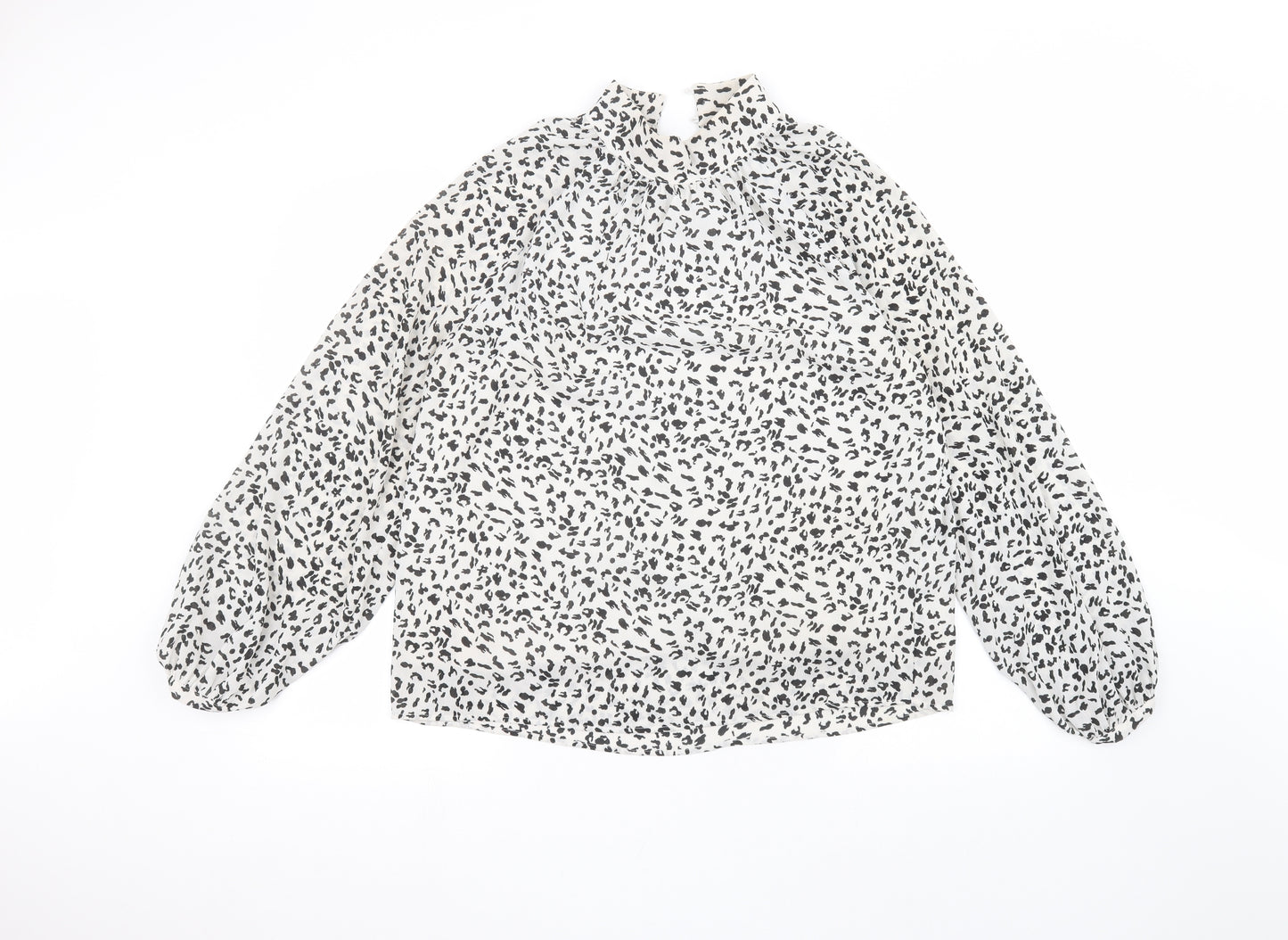Marks and Spencer Womens White Animal Print  Basic Blouse Size 14