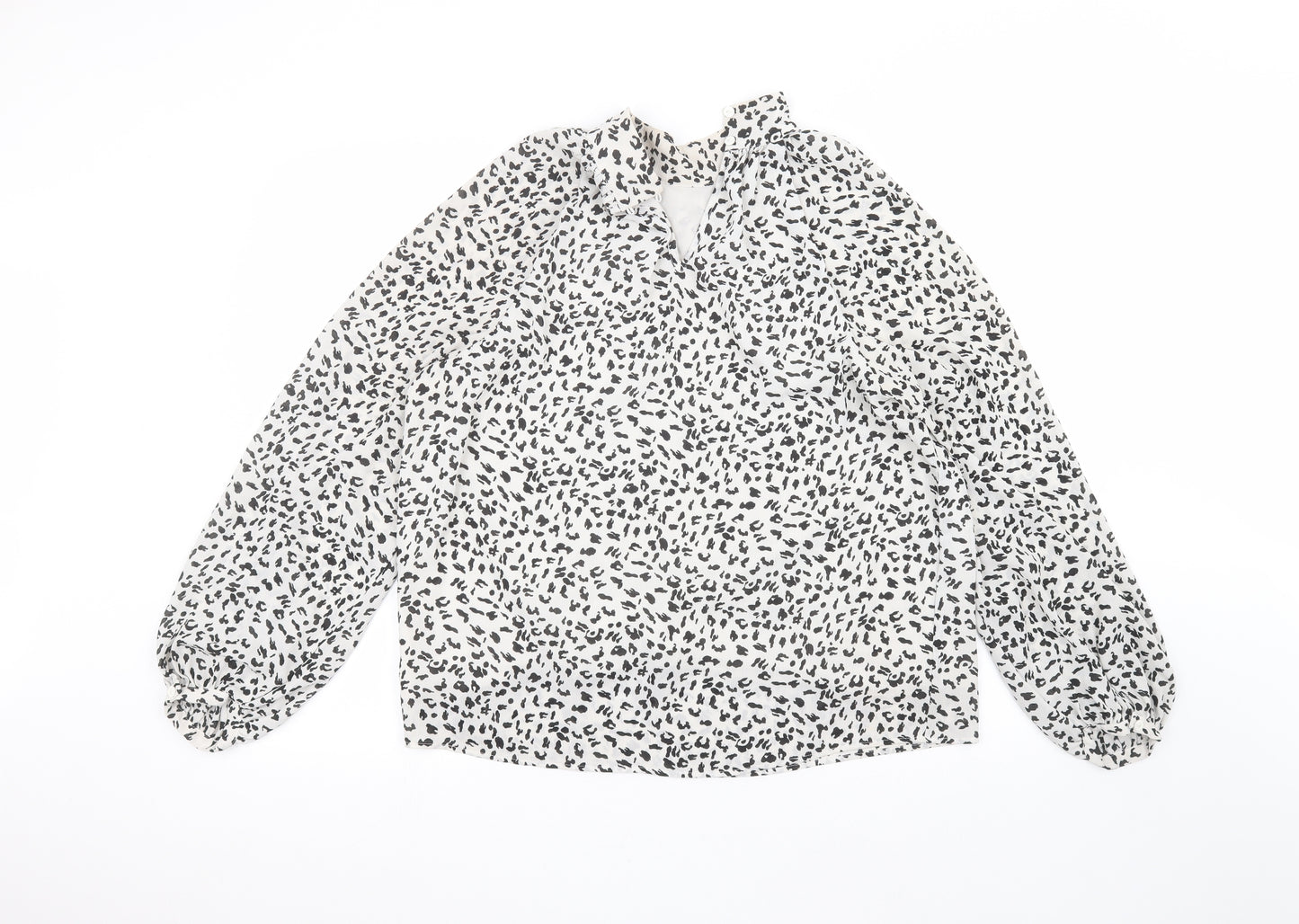Marks and Spencer Womens White Animal Print  Basic Blouse Size 14