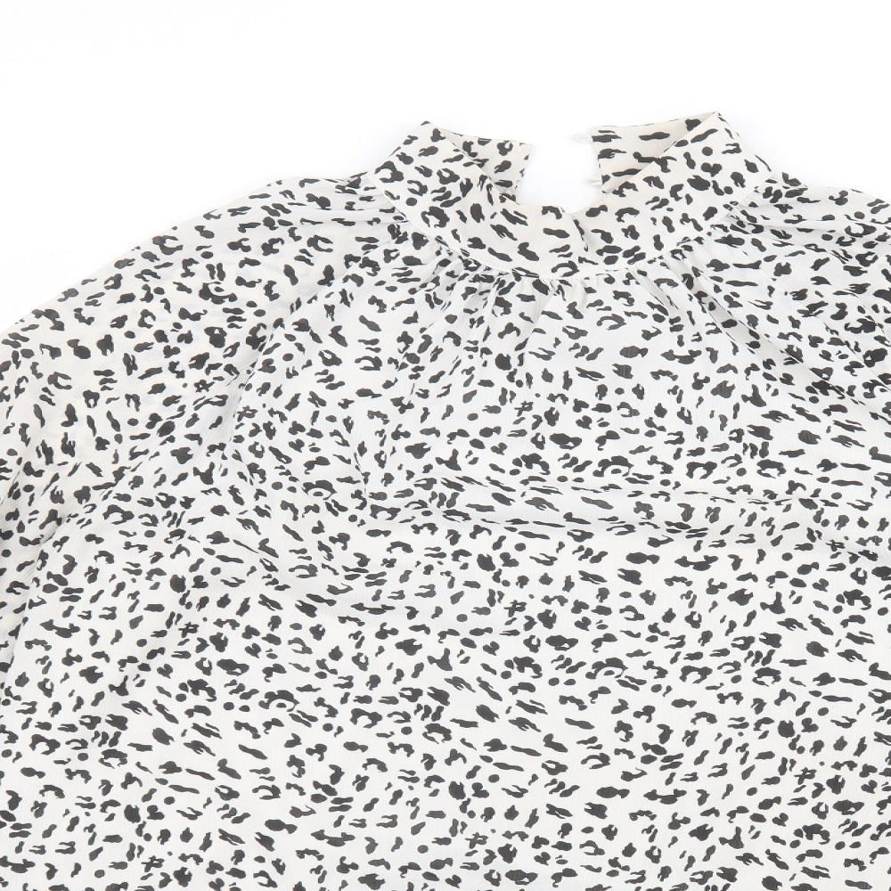 Marks and Spencer Womens White Animal Print  Basic Blouse Size 14
