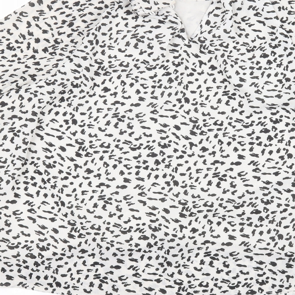 Marks and Spencer Womens White Animal Print  Basic Blouse Size 14