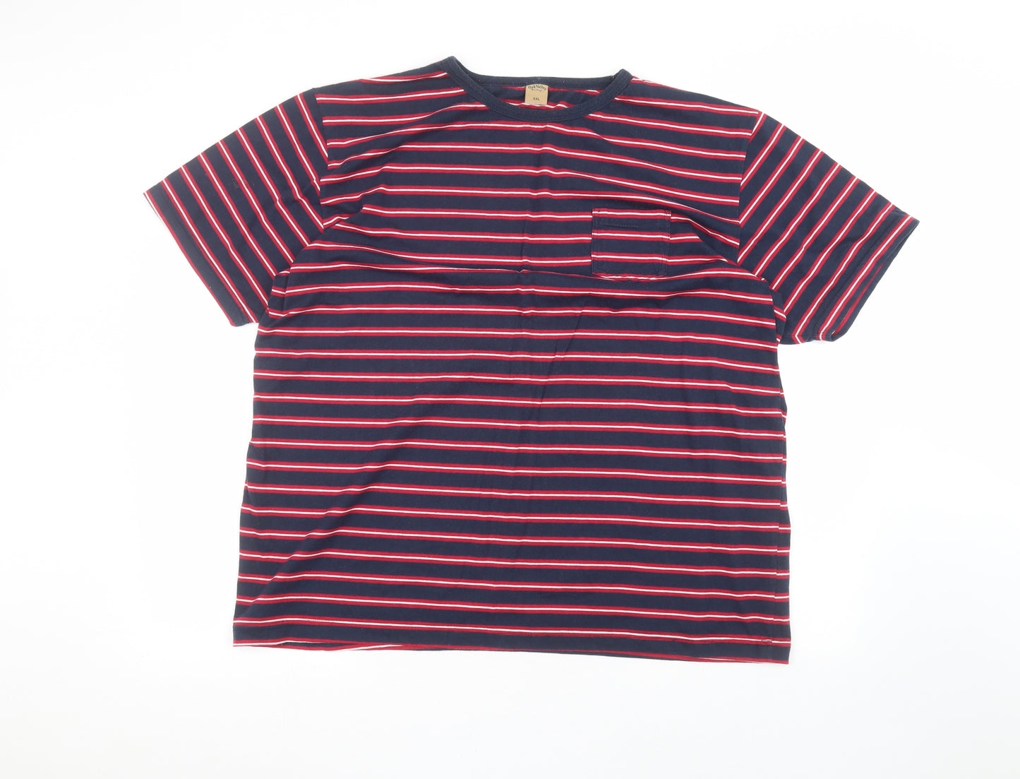 Oak valley Mens Blue Striped   T-Shirt Size 2XL