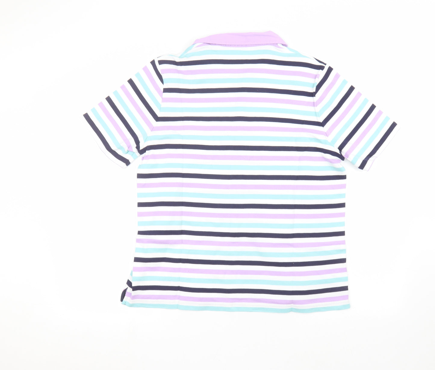 Tulchan Womens White Striped  Basic Polo Size 18