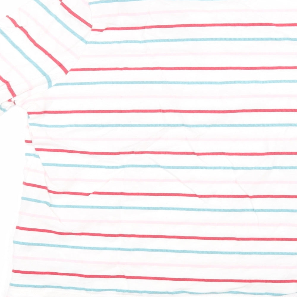 Tulchan Womens White Striped  Basic Polo Size 18