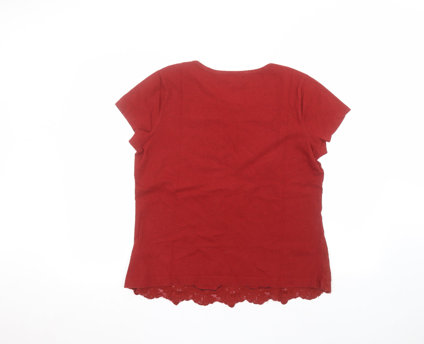 Principles Womens Red   Basic T-Shirt Size 14