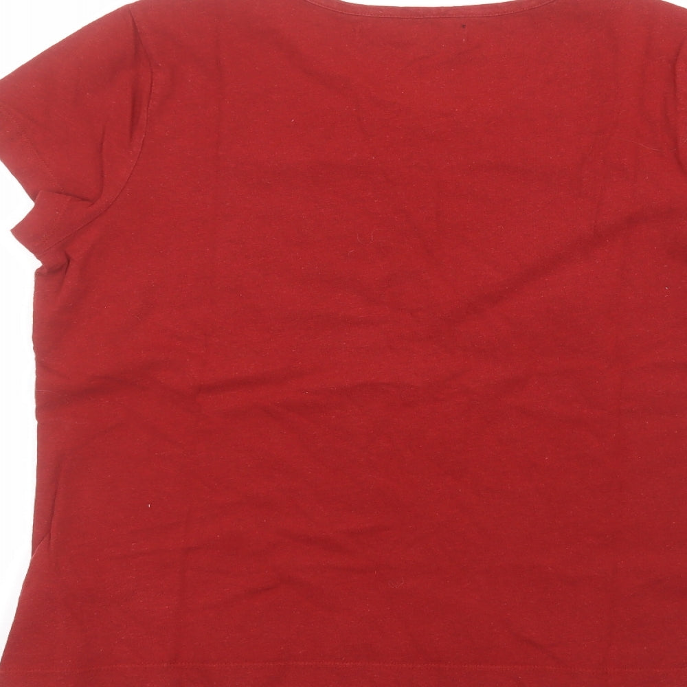 Principles Womens Red   Basic T-Shirt Size 14